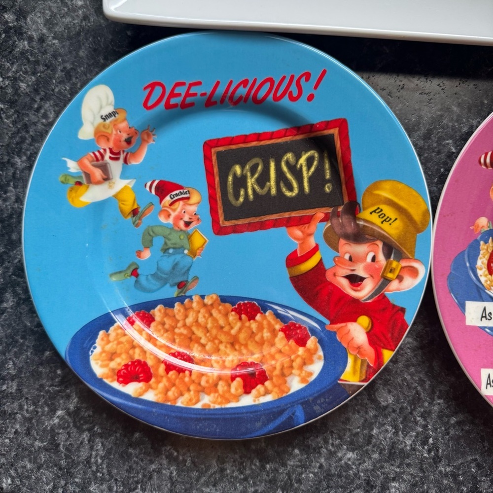 Kellogg's Vintage 2005 Cereal Plates Set and Serving Dish Rice Krispies - Picture 4 of 8